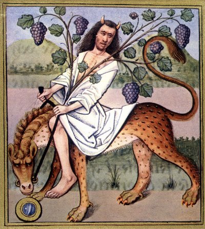 Bacchus (Bacco) - repro. från 1400-talets belysning av Unknown artist