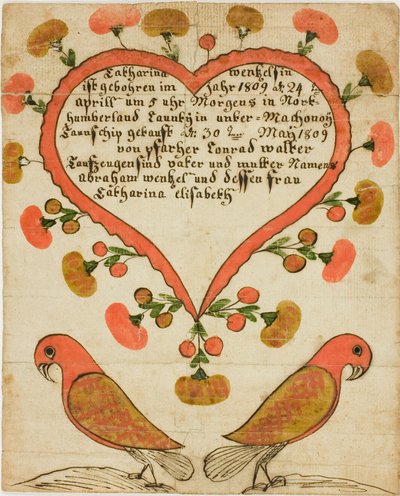 Dopattest för Catharina Wentzelsin av Unknown artist