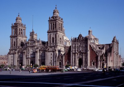 Barockkonst: utsikt över Metropolitan Cathedral of Mexico City. 1700-talets Mexiko. av Unknown artist
