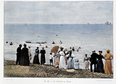 Bad på Atlantens stränder, sent 1800-tal av Unknown artist