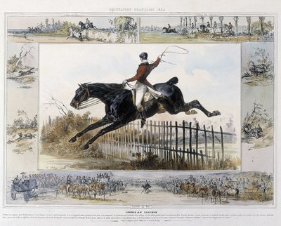 Klocktornslopp i "" Pittoresk historia om forntida och modern ridning"" av Charles Aubry av Unknown artist
