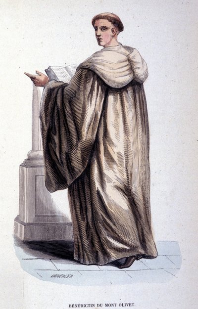 Benedictin du Mont Olivet. Gravyr från ett album på religiösa beställningar, Paris av Unknown artist