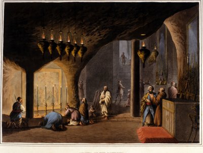 Betlehem (Västbanken): Födelsehålan. 1800-talet. av Unknown artist