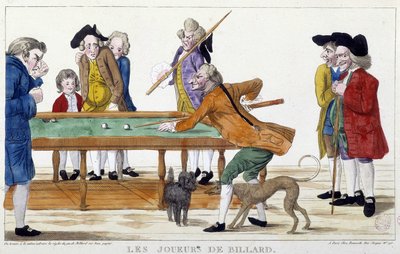 Biljardspelare - gravyr, n.d., sent 1700-tal, Carnavalet. av Unknown artist