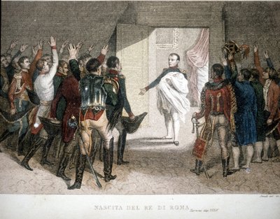 Födelse av kungen av Rom: Napoleon II (Francis Charles Joseph Napoleon Bonaparte), son till kejsar Napoleon I (1769-1821). 1811-1832. av Unknown artist
