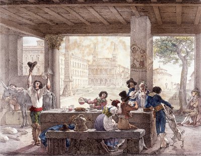 Bistro i Rom omkring 1820. av Unknown artist