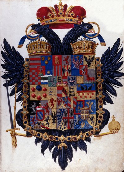 Blazon av det österrikisk-ungerska riket (Österrike Ungern). 1800-talet av Unknown artist