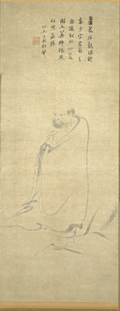 Bodhidharma korsar Yangzi på en vass av Unknown artist