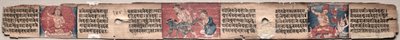 Bodhisattva Samantabhadra renar vägen till upplysning, med Manjushri: Folio 348 (verso), från en Gandavyuha-sutra (Skriften om den högsta uppsättningen) av Unknown artist