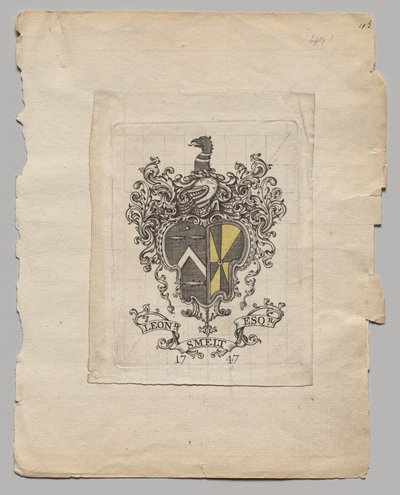 Bokskylt: Leonard Smelt, Esq. av Unknown artist