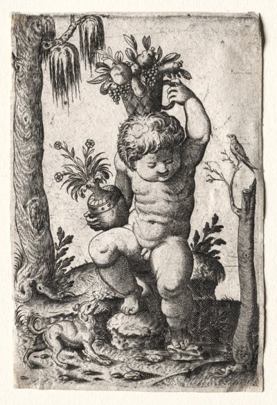 Pojke med fruktkorg av Unknown artist