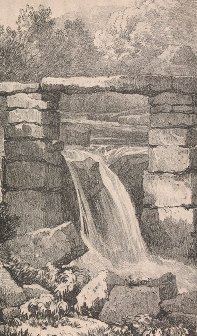 Bro över vattenfallet av Unknown artist