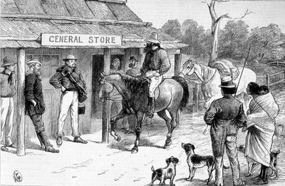 Bush-butik i Australien, cirka 1880. av Unknown artist