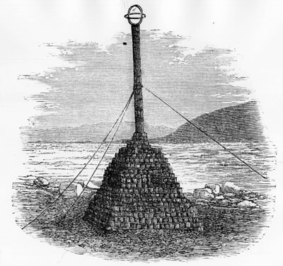 Röse och brevlåda på Nordpolen - Georges S. Nares, A Polar Sea Voyage, Paris: Hachette av Unknown artist
