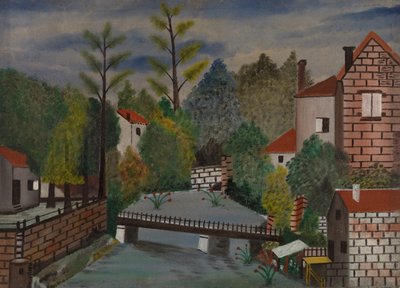 Kanal och hus av Unknown artist