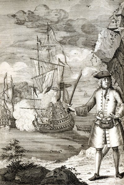 Kapten Henry Avery tar ett av den store mogulens fartyg av Unknown artist