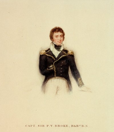 Kapten P.V. Broke, Royal Navy, början av 1800-talet (kolorerad gravyr) av Unknown artist