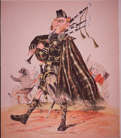 Karikatyr av Highland piper av Unknown artist