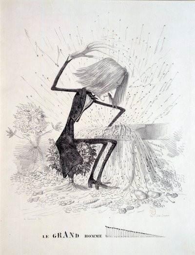 Tecknad film föreställande kompositören Franz Liszt (1811-1886) av Unknown artist