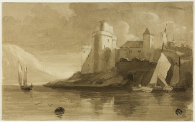 Slott vid sjön av Unknown artist