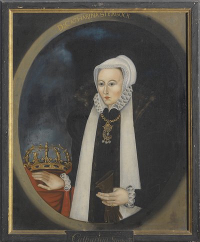 Catherine Stenbock, reine de Suede - Portrait of Catherine Stenbock (1535-1621), Queen of Sweden, Anonymous . Oil on canvas. Dimension : 100x80 cm. Nationalmuseum Stockholm av Unknown artist