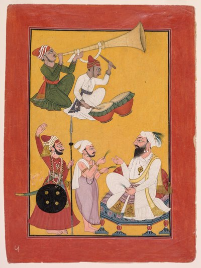 Firandet av Krishnas födelse, från en Bhagavata Purana av Unknown artist