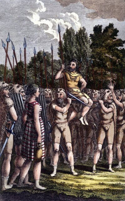 Keltisk ceremoni. 1800-talsgravyr. av Unknown artist