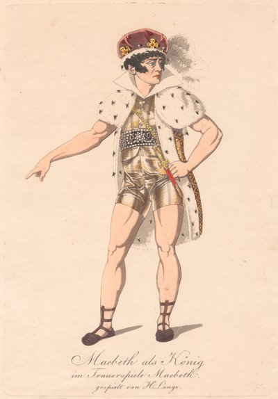 Karaktärer från en tysk produktion av Macbeth (en av sex etsningar) av Unknown artist