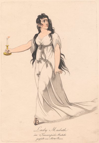Karaktärer från en tysk produktion av Macbeth (en av sex etsningar) av Unknown artist