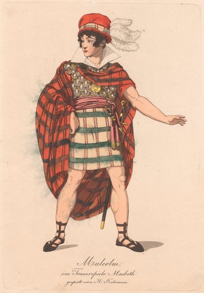 Karaktärer från en tysk produktion av Macbeth (en av sex etsningar) av Unknown artist