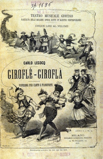 Charles Lecocq ""Giroflè - Girofla"". Notbladsomslag. av Unknown artist