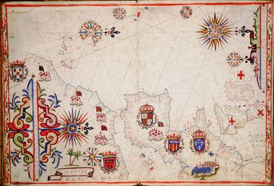 Sjökort över nordöstra Atlanten, från Brittiska öarna till Kap Verde, ca 1620 (manuskript) av Unknown artist