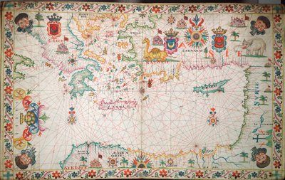 Karta över östra Medelhavet, ca 1600 (manuskript) av Unknown artist