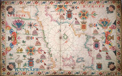 Karta över västra Medelhavet, ca 1600 (manuskript) av Unknown artist