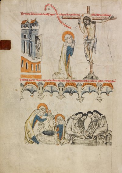 Kristus välsignar den heliga Hedvig; den heliga Hedvig tvättar sin sonsons ansikte av Unknown artist