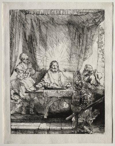 Kristus i Emmaus: Den större tallriken av Unknown artist
