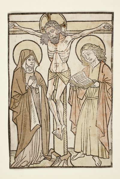 Kristus på korset mellan Maria och Johannes av Unknown artist