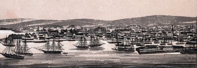 Christiania, Danmark: utsikt över staden (allmän översikt). i "" Världen illustrerar 168 vyer"" Odaterat (slutet av 1800-talet) av Unknown artist