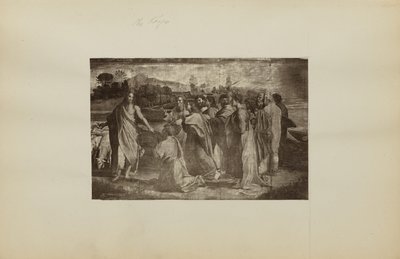 ["Kristi anklagelse till Petrus (Matteus 16:18-19, Johannes 21:15-17)" av Raphael] av Unknown artist