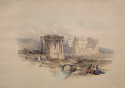 Cirkulärt tempel i Baalbec av Unknown artist