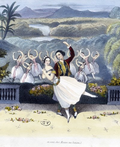 Klassisk dans: romantisk - teckning, n.d. av Unknown artist