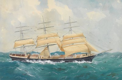 Clipperfartyget "Dharwar" i grov sjö av Unknown artist