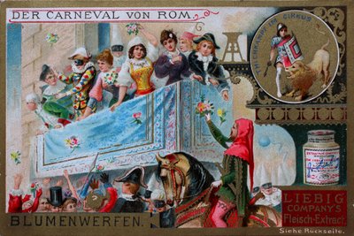 Samlarbildserie The Carnival of Rome, Throwing Flowers av Unknown artist