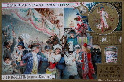Samlarbildserie Karnevalen i Rom, Moccoletti, brinnande ljus av Unknown artist