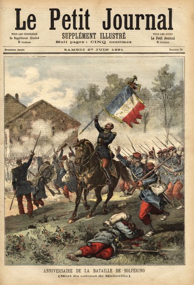 Åminnelse av slaget vid Solferino, 24 juni av Unknown artist