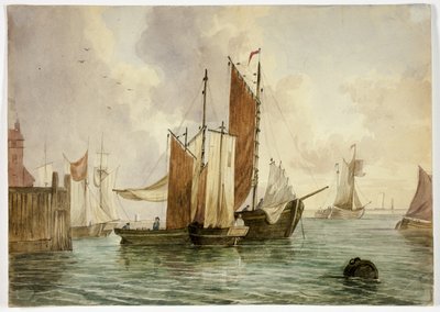 Skeppsförsamling i hamn av Unknown artist