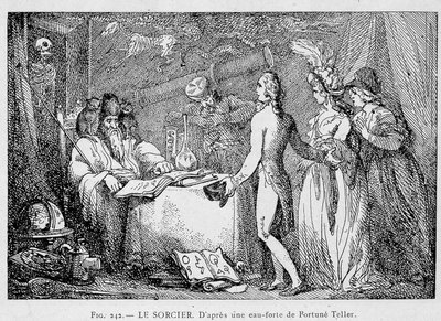 Konsultation av en guide - gravyr av Unknown artist