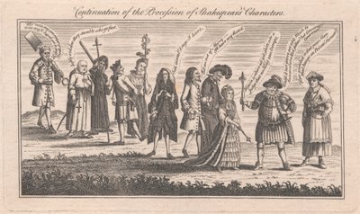 Fortsättning på processionen av Shakespeares karaktärer av Unknown artist