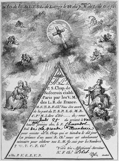 Sammankallande av ett rosenkors (faksimil) - Frankrike av Unknown artist
