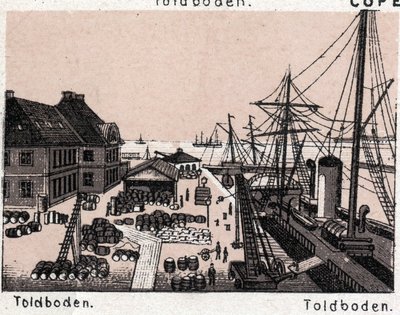 Köpenhamn (Köpenhamn), Danmark: utsikt över Toldboden (hamn, hamn). i "" Världen illustrerar 168 vyer"" Odaterat (slutet av 1800-talet) av Unknown artist